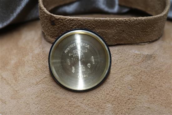 A gentlemans 1970s 18ct gold Rolex Oyster Perpetual Datejust wrist watch with box and papers,